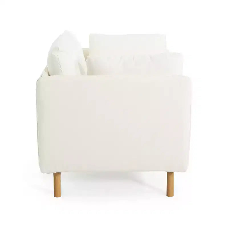 Fauteuil d'appoint rembourré moderne avec coussins moelleux et pieds en bois robustes, fauteuil de salon confortable - Christopher Knight Home