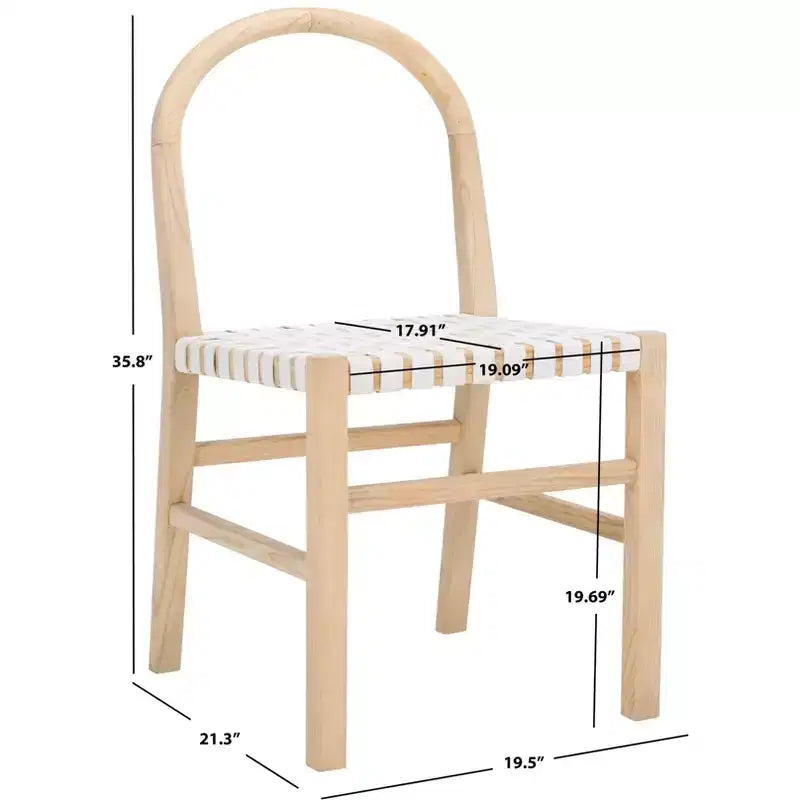 Chaise de salle à manger Kinzee - DCH1211 - Blanc/Naturel - Safavieh
