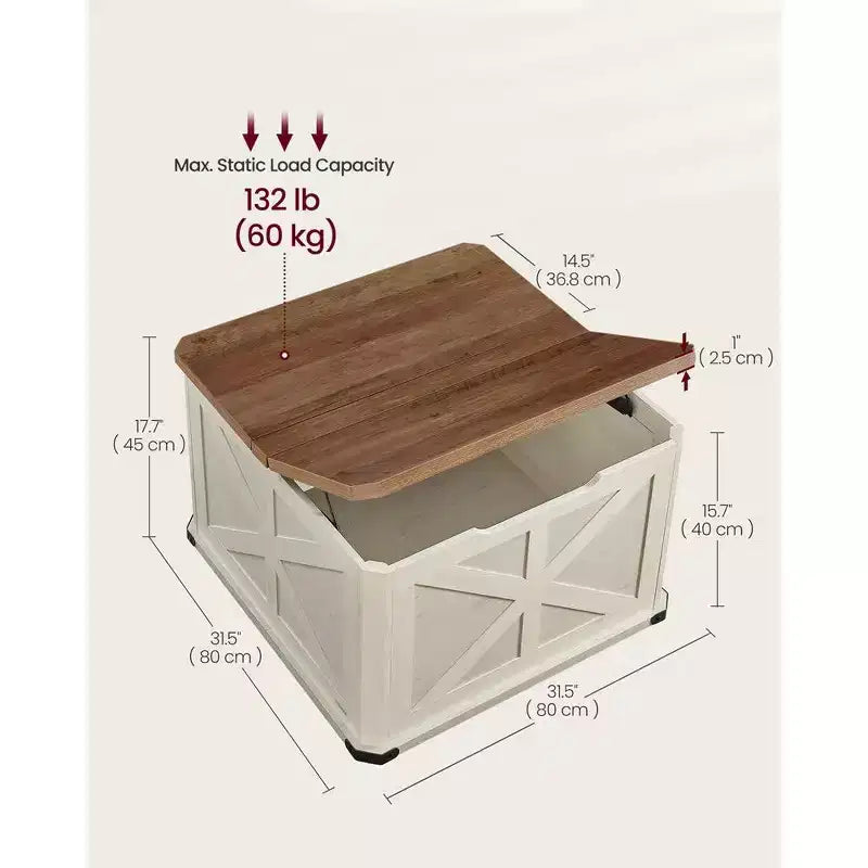 Table basse de style industriel VASAGLE avec rangement, table basse carrée pour salon, table basse avec plateaux relevables