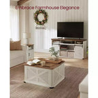 Table basse de style industriel VASAGLE avec rangement, table basse carrée pour salon, table basse avec plateaux relevables