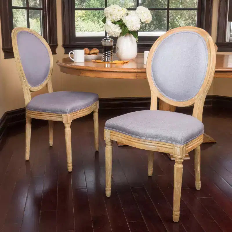 Chaises de salle à manger capitonnées GDFStudio Karter de style campagnard (lot de 2)