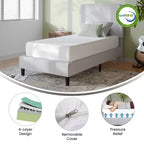 Matelas en boîte à 4 couches Emma and Oliver en mousse à mémoire de forme, infusion de thé vert, circulation d'air, gel rafraîchissant et mousse certifiée CertiPUR-US