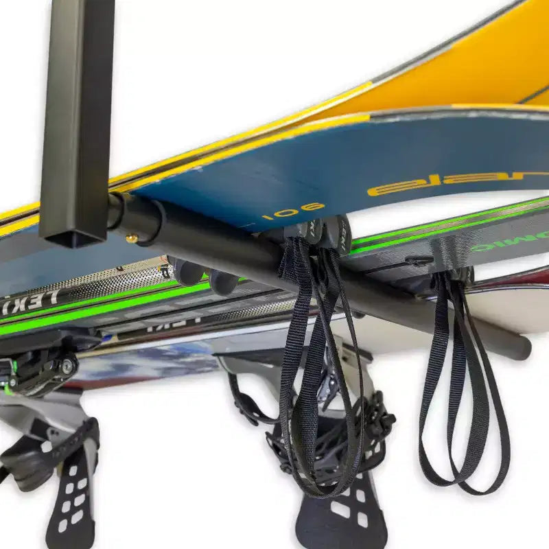 StoreYourBoard Hi-Port 2 | Support de rangement réglable au plafond pour skis et snowboards | Simple | Charge maximale 34 kg