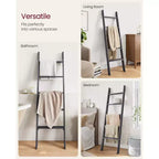 Échelle à couvertures décorative de style rustique pour le salon, étagère à 5 niveaux, porte-serviettes pour le rangement et la décoration