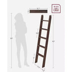Échelle à couvertures décorative de style rustique pour le salon, étagère à 5 niveaux, porte-serviettes pour le rangement et la décoration
