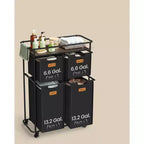 VASAGLE Trieur à Linge, Panier à Linge avec Roues, 150 L, Chariot à Linge Portable, Noir Encre
