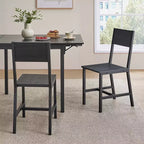 VASAGLE Lot de 2 chaises de salle à manger, chaises rustiques en bois avec cadre en acier, faciles à assembler, assise confortable, chaise moderne de style fermier