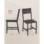 VASAGLE Lot de 2 chaises de salle à manger, chaises rustiques en bois avec cadre en acier, faciles à assembler, assise confortable, chaise moderne de style fermier