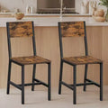 VASAGLE Lot de 2 chaises de salle à manger, chaises rustiques en bois avec cadre en acier, faciles à assembler, assise confortable, chaise moderne de style fermier