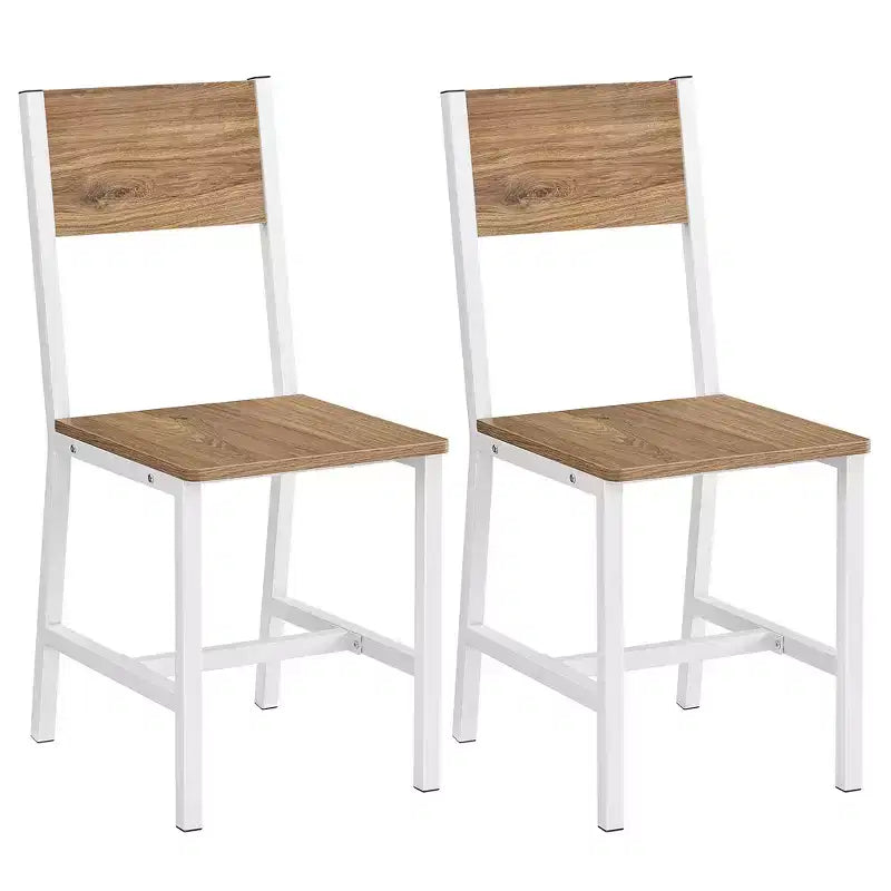 VASAGLE Lot de 2 chaises de salle à manger, chaises rustiques en bois avec cadre en acier, faciles à assembler, assise confortable, chaise moderne de style fermier