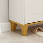 Meuble à chaussures Famapy 35.4W blanc avec compartiments pliables et tiroir