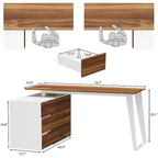 Bureau d'angle en L Famapy avec tiroirs