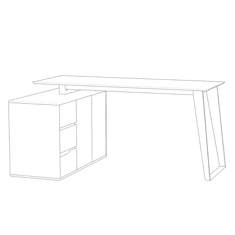 Bureau d'angle en L Famapy avec tiroirs