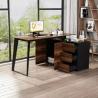 Bureau d'angle en L Famapy avec tiroirs
