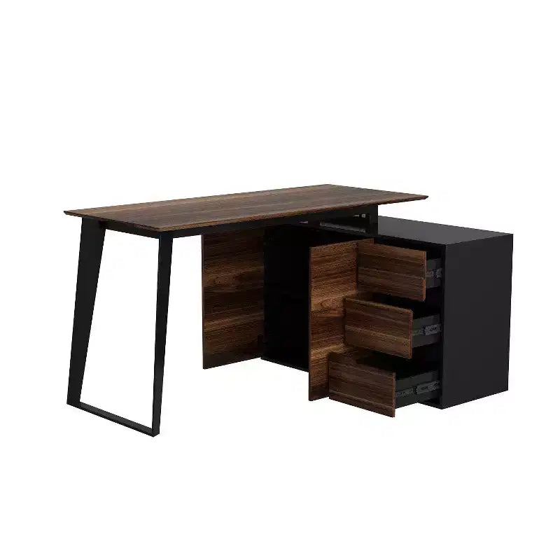 Bureau d'angle en L Famapy avec tiroirs