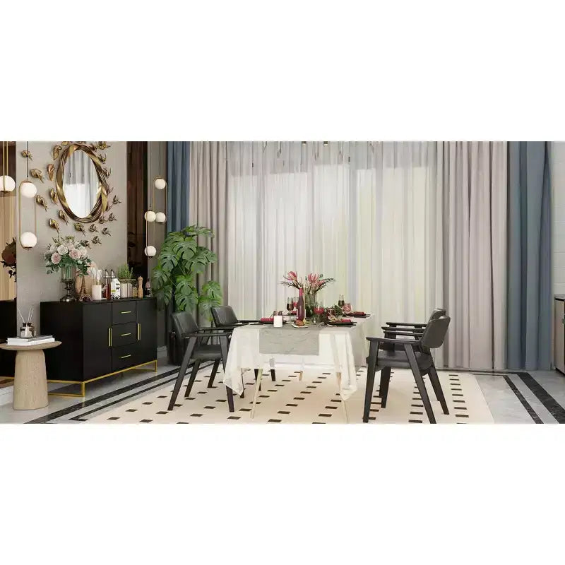 Buffet de cuisine Famapy noir avec placard de rangement