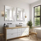 Armoire à pharmacie Basicwise à porte simple en plastique avec miroir, montage en surface ou encastré, armoire de toilette avec 2 étagères réglables en plastique, blanc