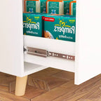 Table à langer Famapy avec poignées en cuir, grand plan de travail, trois tiroirs, grand espace de rangement, armoire de rangement