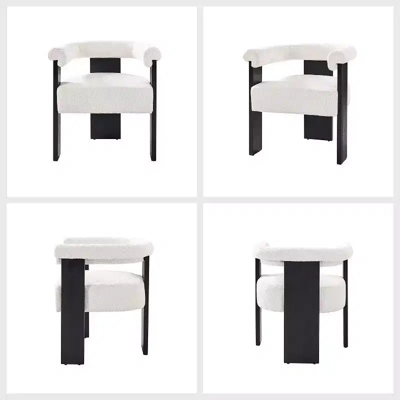 Lot de 4 chaises de salle à manger Gerry Boucle avec dossier rond plein|ART OF LIVING DESIGNS