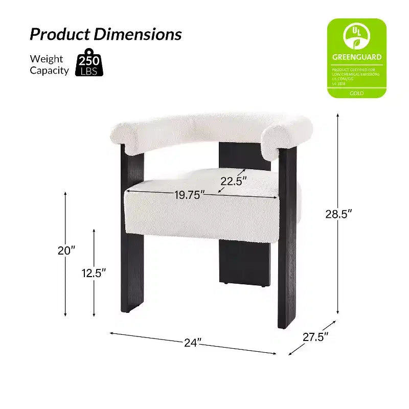 Lot de 4 chaises de salle à manger Gerry Boucle avec dossier rond plein|ART OF LIVING DESIGNS