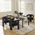 Lot de 4 chaises de salle à manger Gerry Boucle avec dossier rond plein|ART OF LIVING DESIGNS