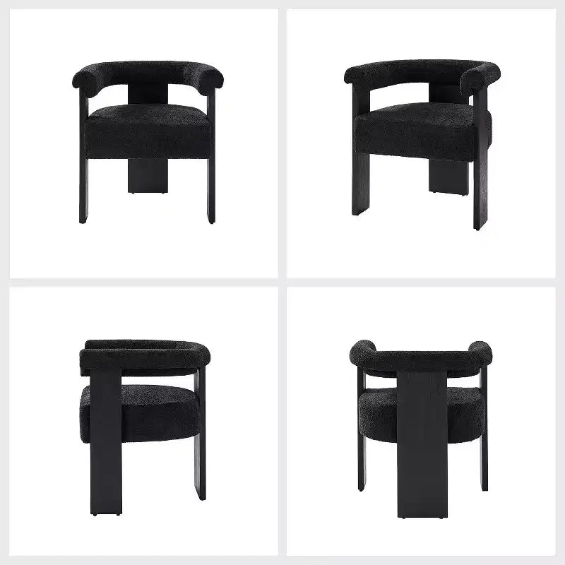 Lot de 4 chaises de salle à manger Gerry Boucle avec dossier rond plein|ART OF LIVING DESIGNS