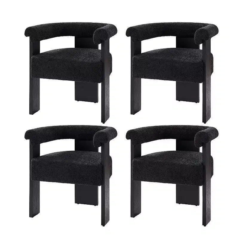 Lot de 4 chaises de salle à manger Gerry Boucle avec dossier rond plein|ART OF LIVING DESIGNS