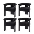 Lot de 4 chaises de salle à manger Gerry Boucle avec dossier rond plein|ART OF LIVING DESIGNS