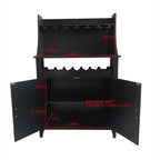 Kings Brand Furniture Shelton Buffet et Meuble de Rangement pour 9 Bouteilles de Vin, Noir