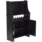 Kings Brand Furniture Shelton Buffet et Meuble de Rangement pour 9 Bouteilles de Vin, Noir