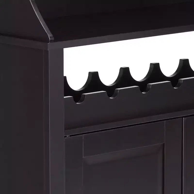 Kings Brand Furniture Shelton Buffet et Meuble de Rangement pour 9 Bouteilles de Vin, Noir