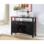 Kings Brand Furniture Walston – Table console buffet porte-bouteilles 9 bouteilles avec portes en verre, expresso
