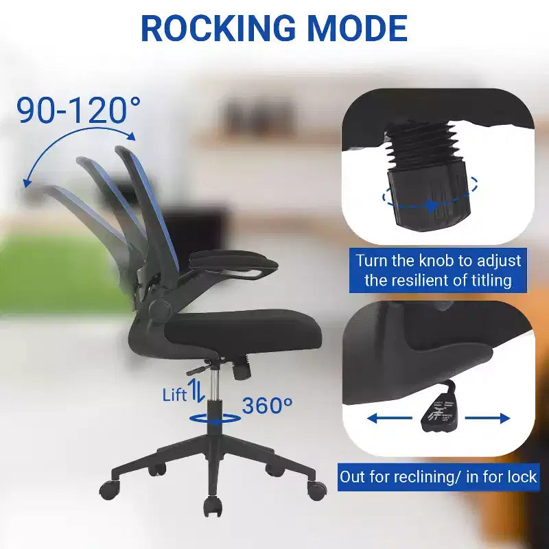 Chaise de Bureau FDW Chaise d'Ordinateur de Bureau à Domicile avec Support Lombaire Réglable, Base Pivotante et Accoudoirs pour un Confort et une Productivité Maximaux
