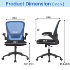 Chaise de Bureau FDW Chaise d'Ordinateur de Bureau à Domicile avec Support Lombaire Réglable, Base Pivotante et Accoudoirs pour un Confort et une Productivité Maximaux