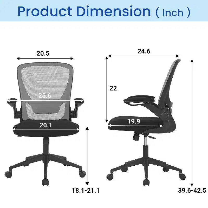 Chaise de Bureau FDW Chaise d'Ordinateur de Bureau à Domicile avec Support Lombaire Réglable, Base Pivotante et Accoudoirs pour un Confort et une Productivité Maximaux
