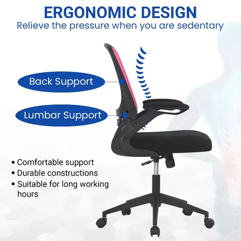 Chaise de Bureau FDW Chaise d'Ordinateur de Bureau à Domicile avec Support Lombaire Réglable, Base Pivotante et Accoudoirs pour un Confort et une Productivité Maximaux