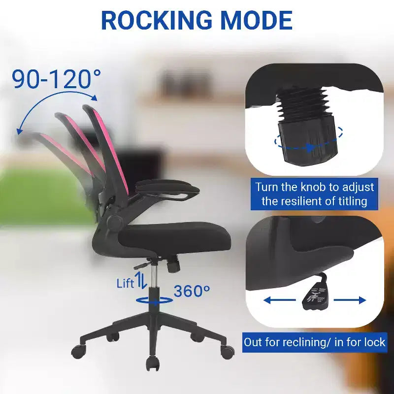 Chaise de Bureau FDW Chaise d'Ordinateur de Bureau à Domicile avec Support Lombaire Réglable, Base Pivotante et Accoudoirs pour un Confort et une Productivité Maximaux