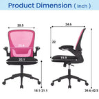 Chaise de Bureau FDW Chaise d'Ordinateur de Bureau à Domicile avec Support Lombaire Réglable, Base Pivotante et Accoudoirs pour un Confort et une Productivité Maximaux