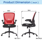 Chaise de Bureau FDW Chaise d'Ordinateur de Bureau à Domicile avec Support Lombaire Réglable, Base Pivotante et Accoudoirs pour un Confort et une Productivité Maximaux