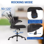 Chaise de Bureau FDW Chaise d'Ordinateur de Bureau à Domicile avec Support Lombaire Réglable, Base Pivotante et Accoudoirs pour un Confort et une Productivité Maximaux