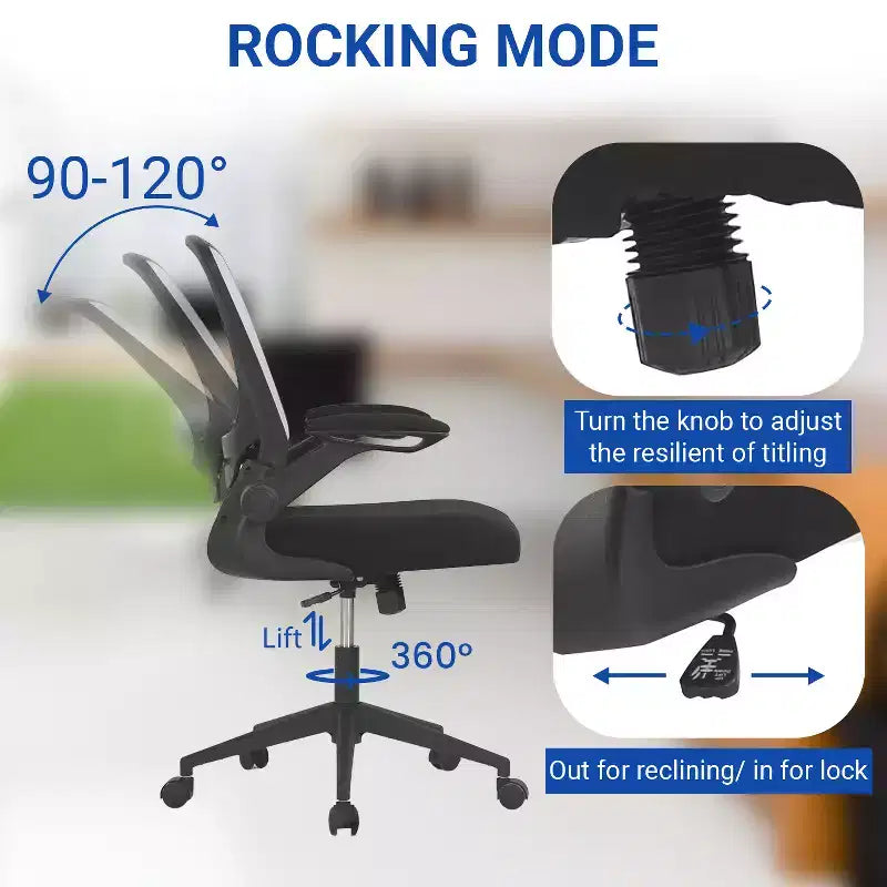 Chaise de Bureau FDW Chaise d'Ordinateur de Bureau à Domicile avec Support Lombaire Réglable, Base Pivotante et Accoudoirs pour un Confort et une Productivité Maximaux