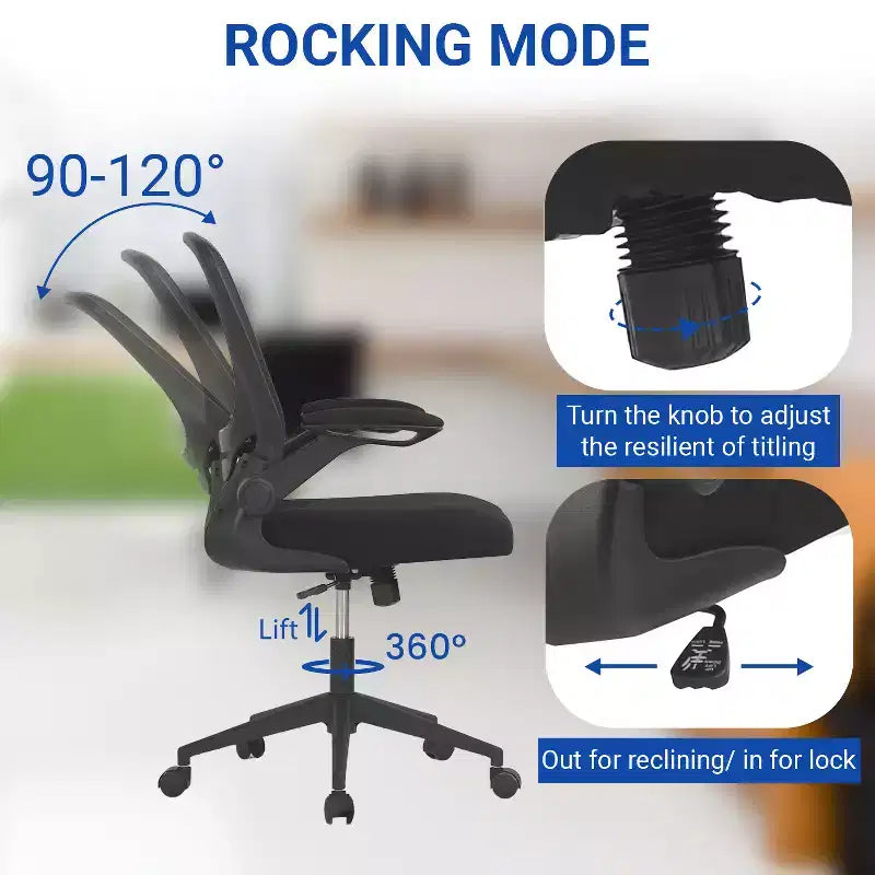 Chaise de Bureau FDW Chaise d'Ordinateur de Bureau à Domicile avec Support Lombaire Réglable, Base Pivotante et Accoudoirs pour un Confort et une Productivité Maximaux