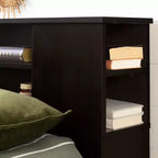 Tête de lit bibliothèque HomeStock pour enfant, taille double/grand lit