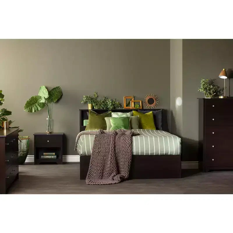 Tête de lit bibliothèque HomeStock pour enfant, taille double/grand lit