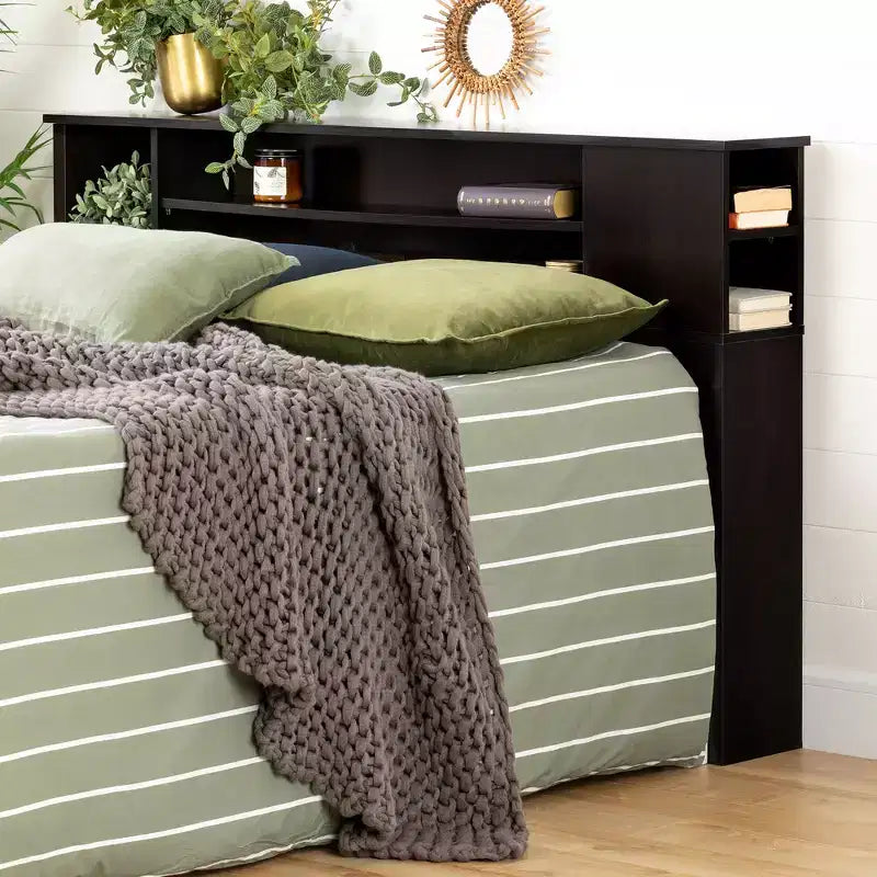 Tête de lit bibliothèque HomeStock pour enfant, taille double/grand lit