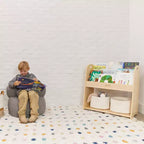 Présentoir à livres ECR4Kids à 3 étagères avec poignées et rangement, 76 cm, bibliothèque pour enfants