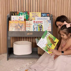 Présentoir à livres ECR4Kids à 3 étagères avec poignées et rangement, 76 cm, bibliothèque pour enfants