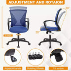 Chaise de bureau en maille BestMassage, chaise de bureau d'ordinateur, chaise de direction avec siège réglable en hauteur et dossier respirant