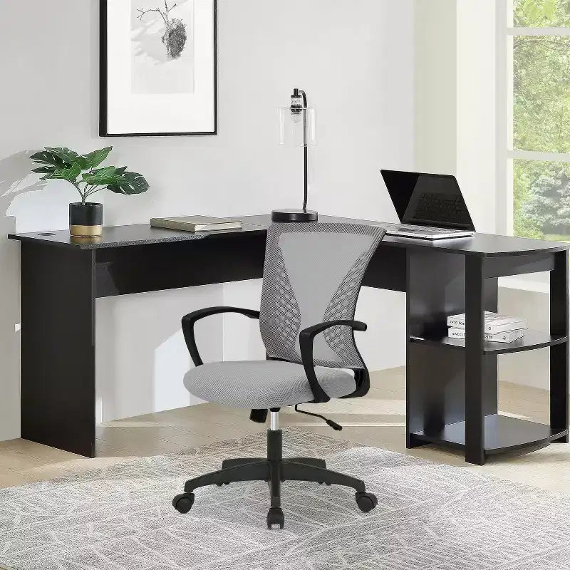 Chaise de bureau en maille BestMassage, chaise de bureau d'ordinateur, chaise de direction avec siège réglable en hauteur et dossier respirant