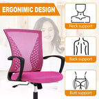 Chaise de bureau en maille BestMassage, chaise de bureau d'ordinateur, chaise de direction avec siège réglable en hauteur et dossier respirant